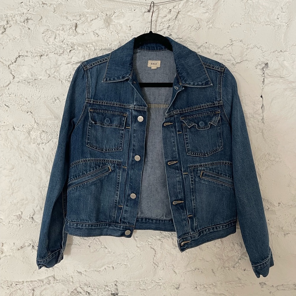 ABLE | denim, dark-wash jean jacket